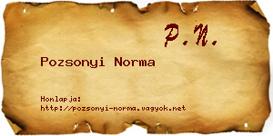 Pozsonyi Norma névjegykártya